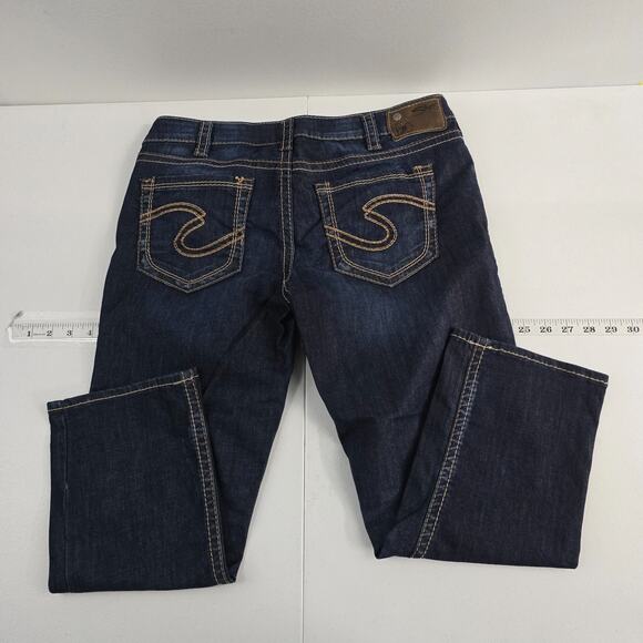 Silver Jeans Aiko Mid capri size 30x22 womens denim dark wash 6458 - Picture 2 of 11